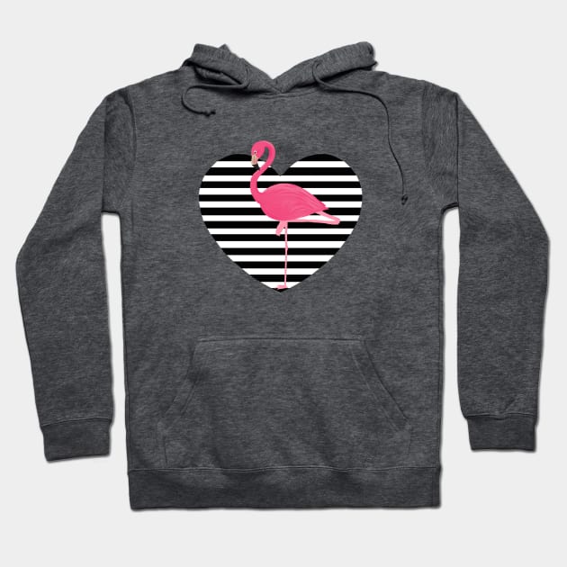 Flamingo on heart Hoodie by GreenZebraArt